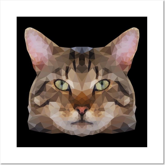 Tabby Cat face low poly Wall Art by colinstefan